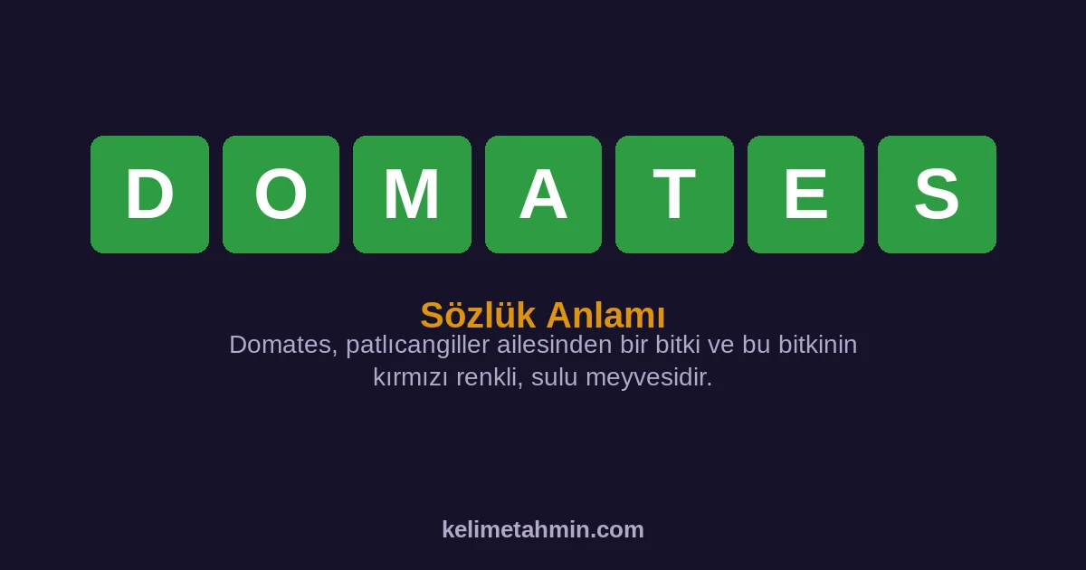 DOMATES DOMATES — anlamı ve örnek cümleler