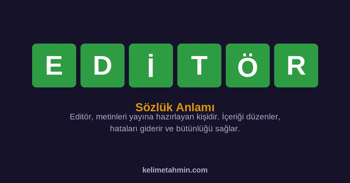 EDİTÖR EDİTÖR — anlamı ve örnek cümleler