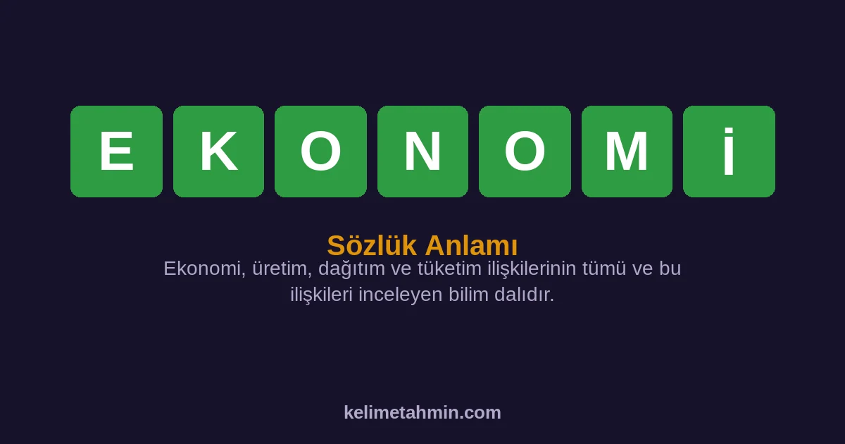 EKONOMİ EKONOMİ — anlamı ve örnek cümleler