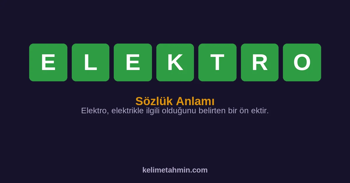 ELEKTRO ELEKTRO — anlamı ve örnek cümleler