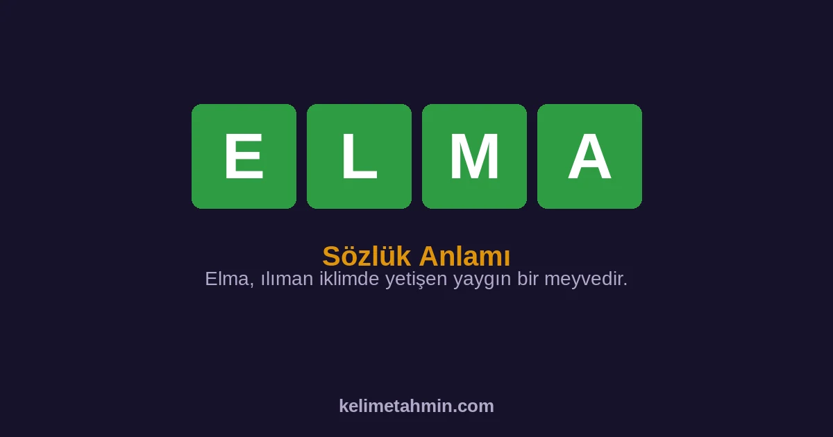 ELMA ELMA — anlamı ve örnek cümleler