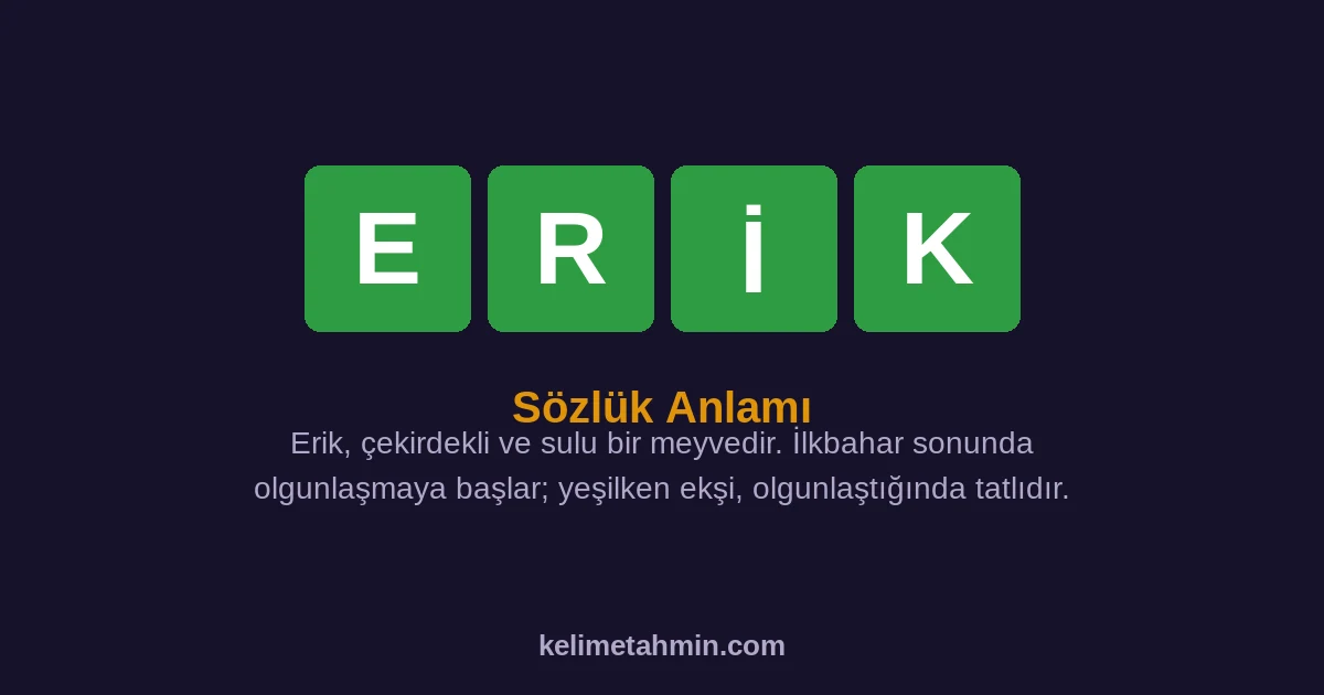 ERİK ERİK — anlamı ve örnek cümleler