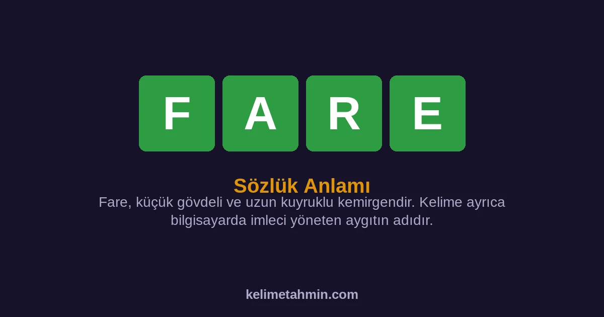 FARE FARE — anlamı ve örnek cümleler