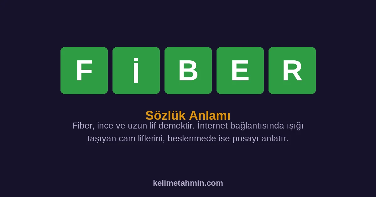 FİBER FİBER — anlamı ve örnek cümleler