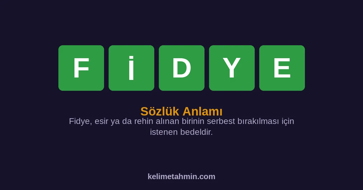 FİDYE FİDYE — anlamı ve örnek cümleler