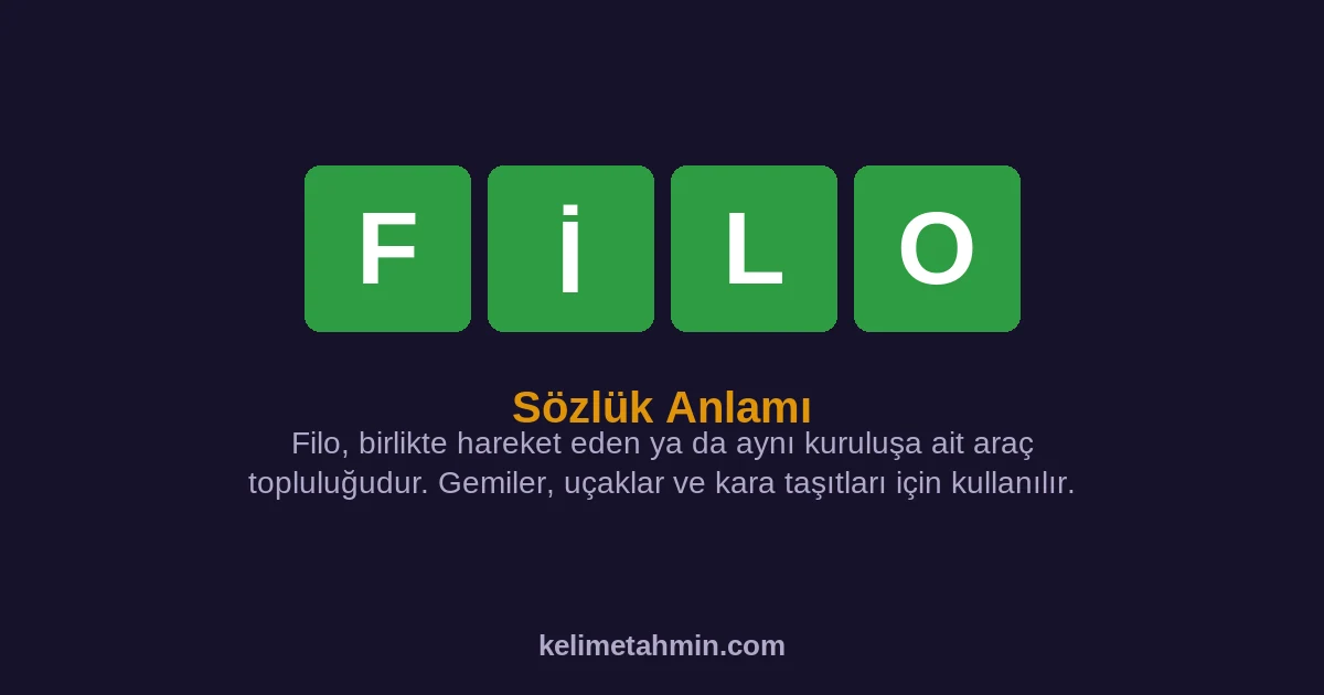 FİLO FİLO — anlamı ve örnek cümleler
