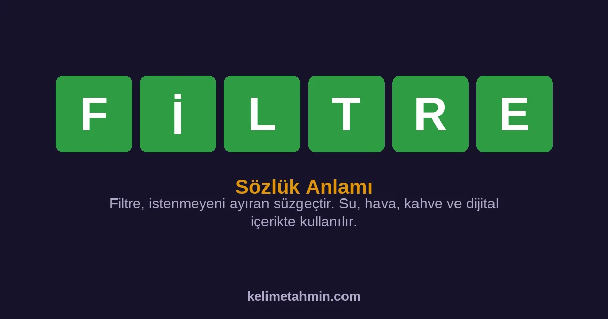 FİLTRE FİLTRE — anlamı ve örnek cümleler