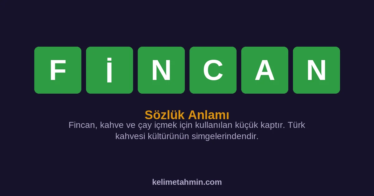 FİNCAN FİNCAN — anlamı ve örnek cümleler