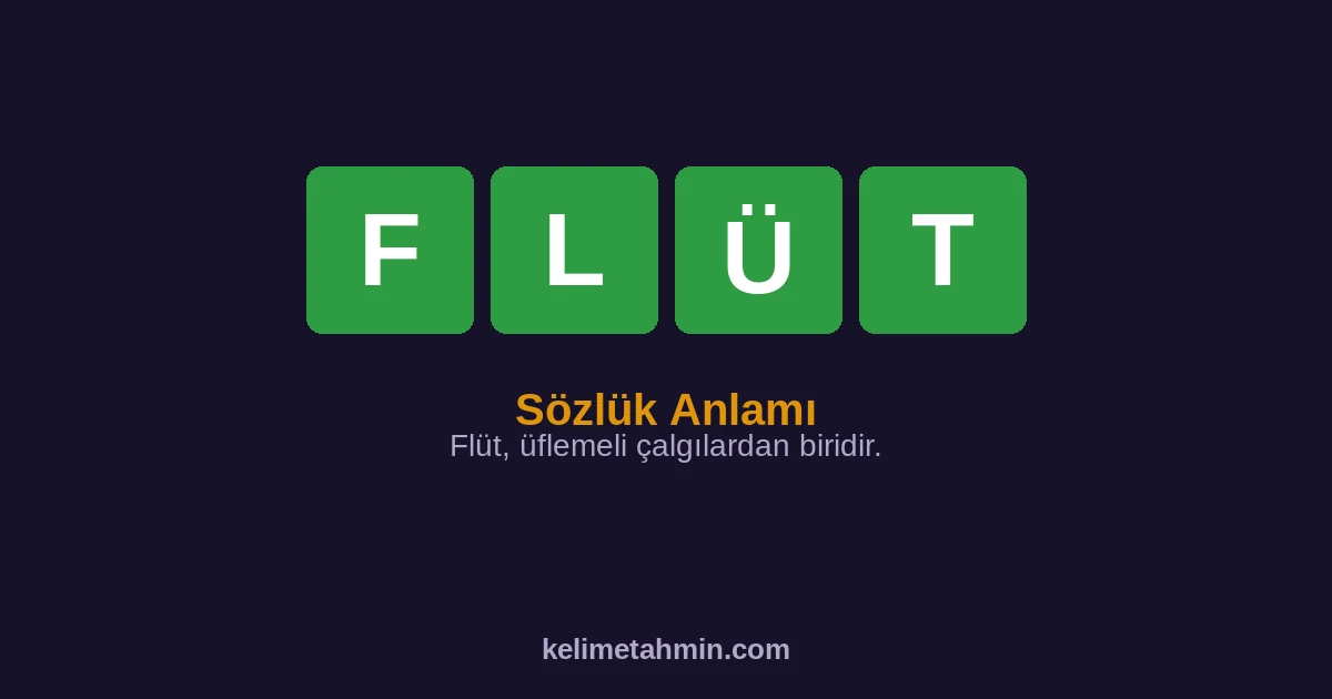 FLÜT FLÜT — anlamı ve örnek cümleler