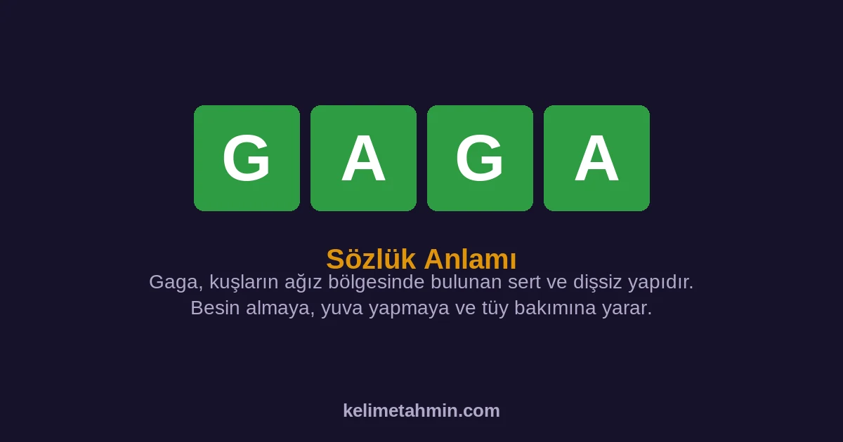 GAGA GAGA — anlamı ve örnek cümleler