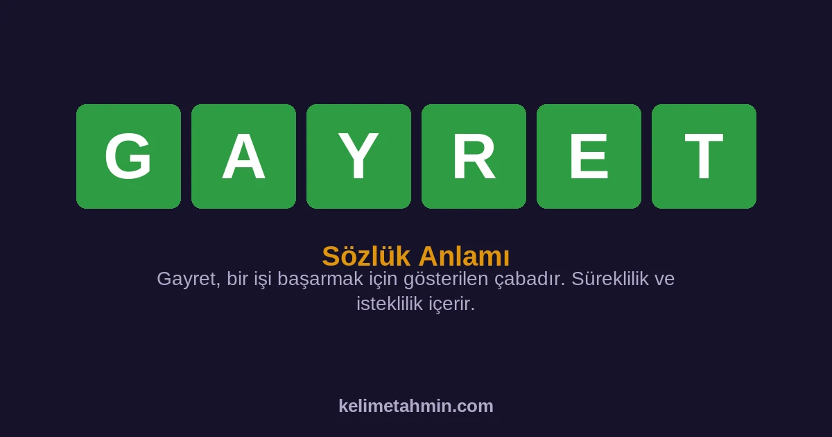 GAYRET GAYRET — anlamı ve örnek cümleler