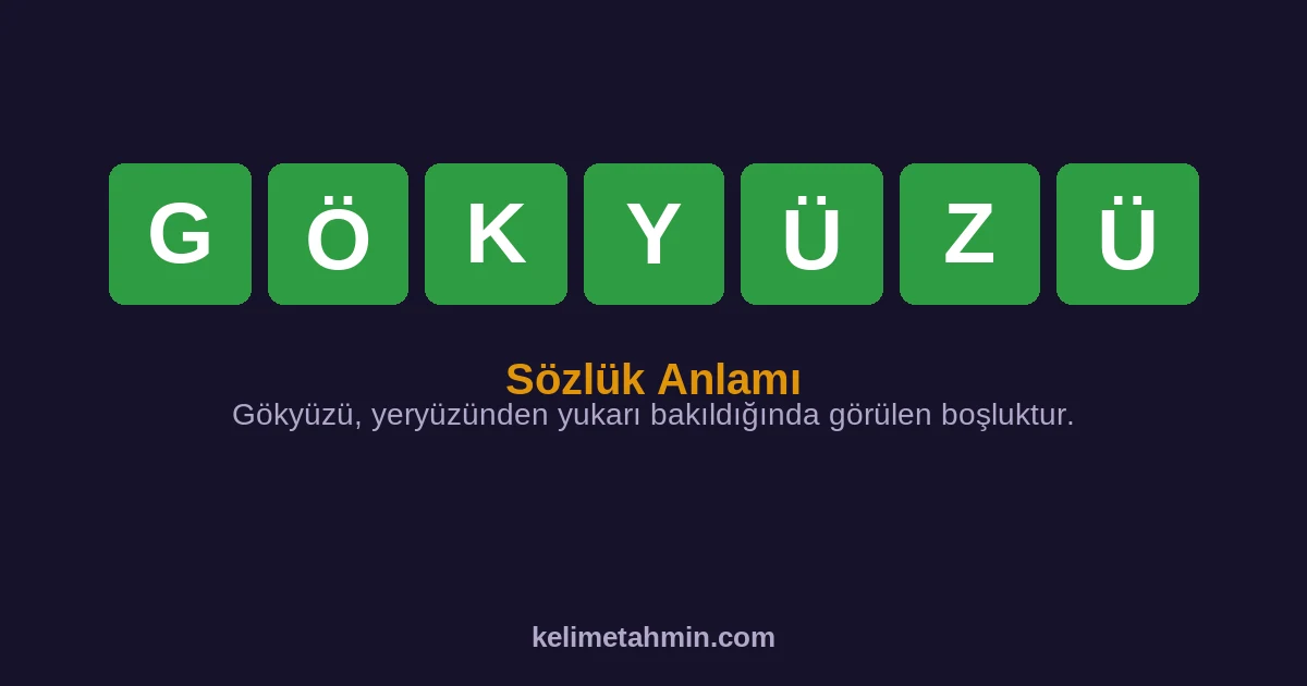 GÖKYÜZÜ GÖKYÜZÜ — anlamı ve örnek cümleler