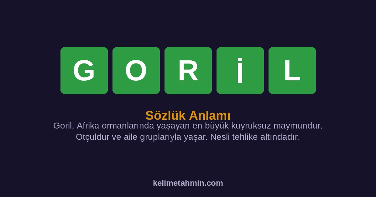 GORİL GORİL — anlamı ve örnek cümleler