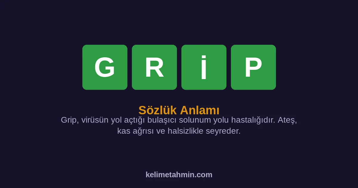 GRİP GRİP — anlamı ve örnek cümleler