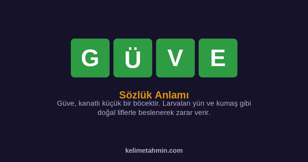 GÜVE GÜVE — anlamı ve örnek cümleler
