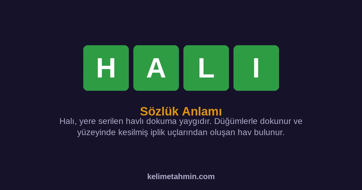 HALI HALI — anlamı ve örnek cümleler