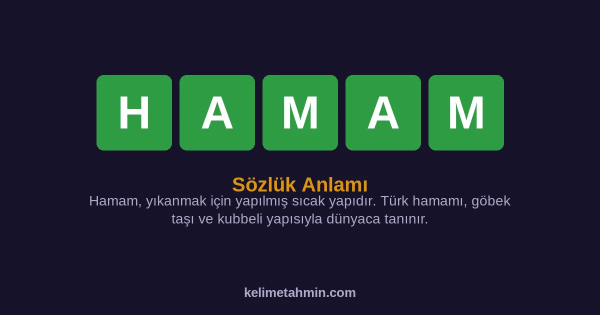 HAMAM HAMAM — anlamı ve örnek cümleler
