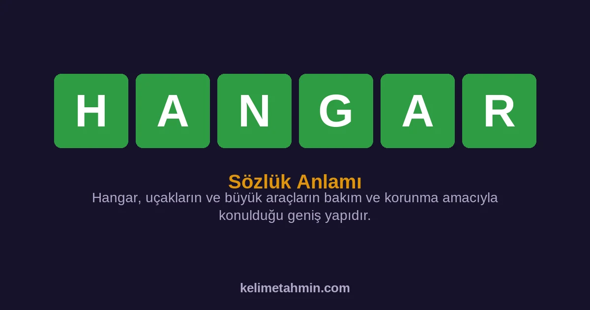 HANGAR HANGAR — anlamı ve örnek cümleler