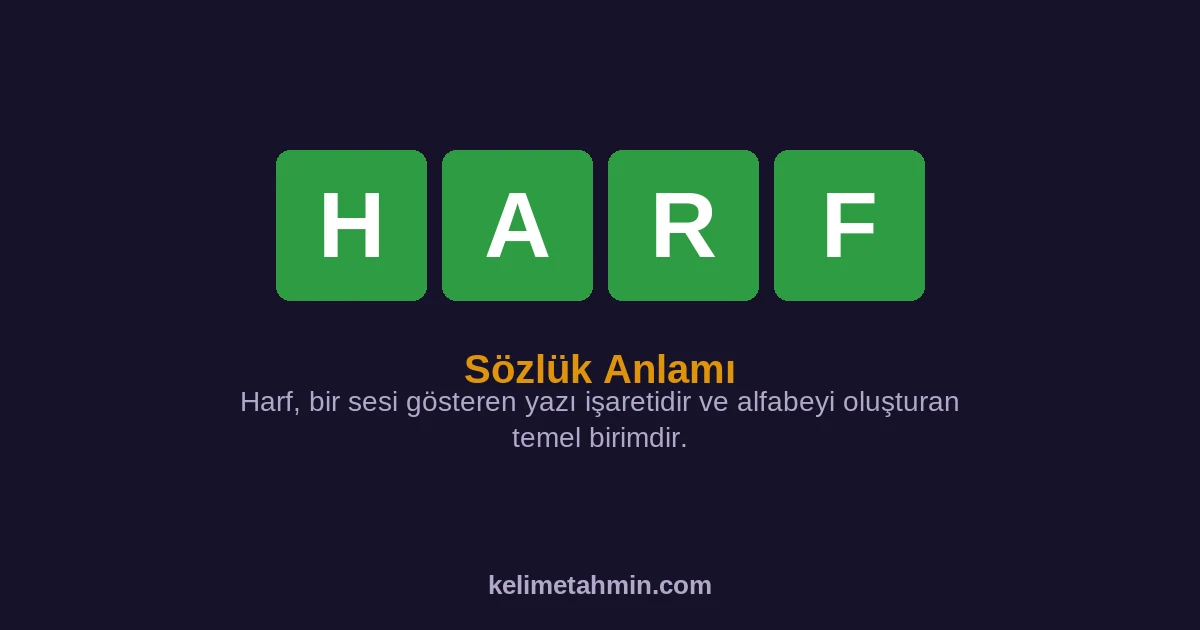 HARF HARF — anlamı ve örnek cümleler