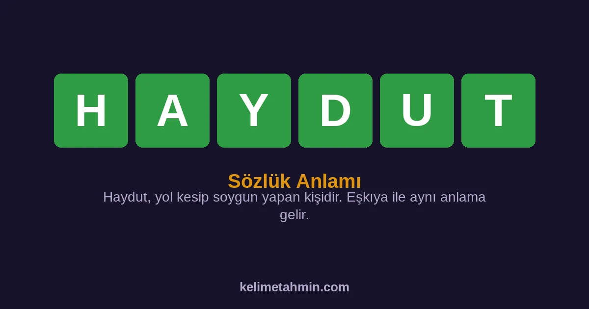 HAYDUT HAYDUT — anlamı ve örnek cümleler