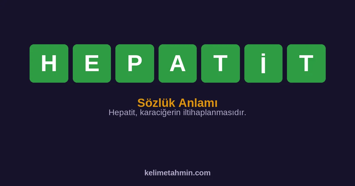 HEPATİT HEPATİT — anlamı ve örnek cümleler