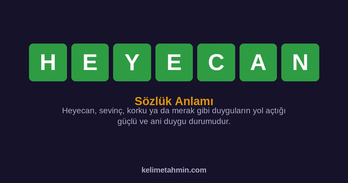 HEYECAN HEYECAN — anlamı ve örnek cümleler