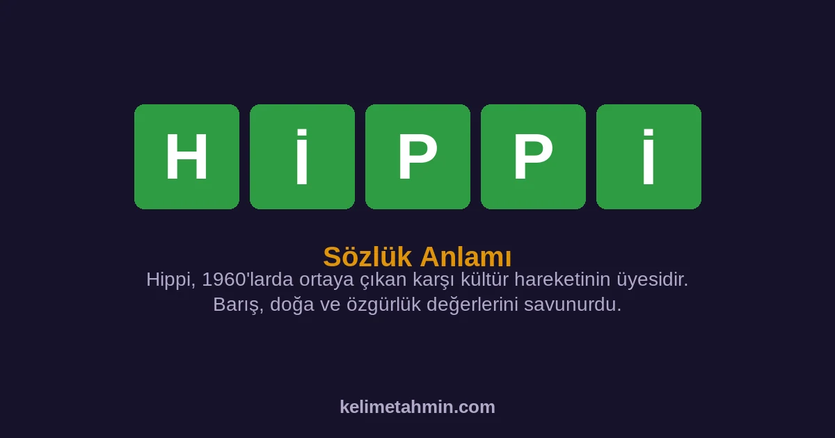 HİPPİ HİPPİ — anlamı ve örnek cümleler