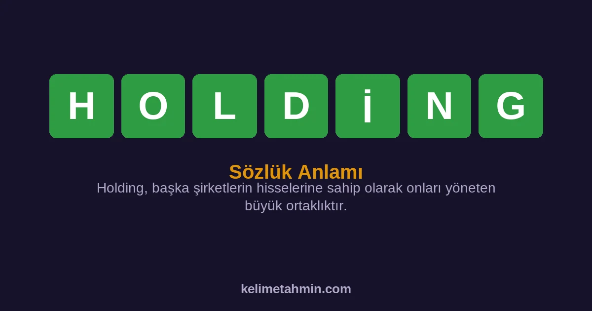 HOLDİNG HOLDİNG — anlamı ve örnek cümleler