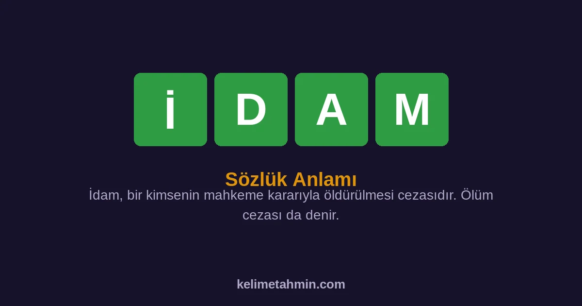 İDAM İDAM — anlamı ve örnek cümleler