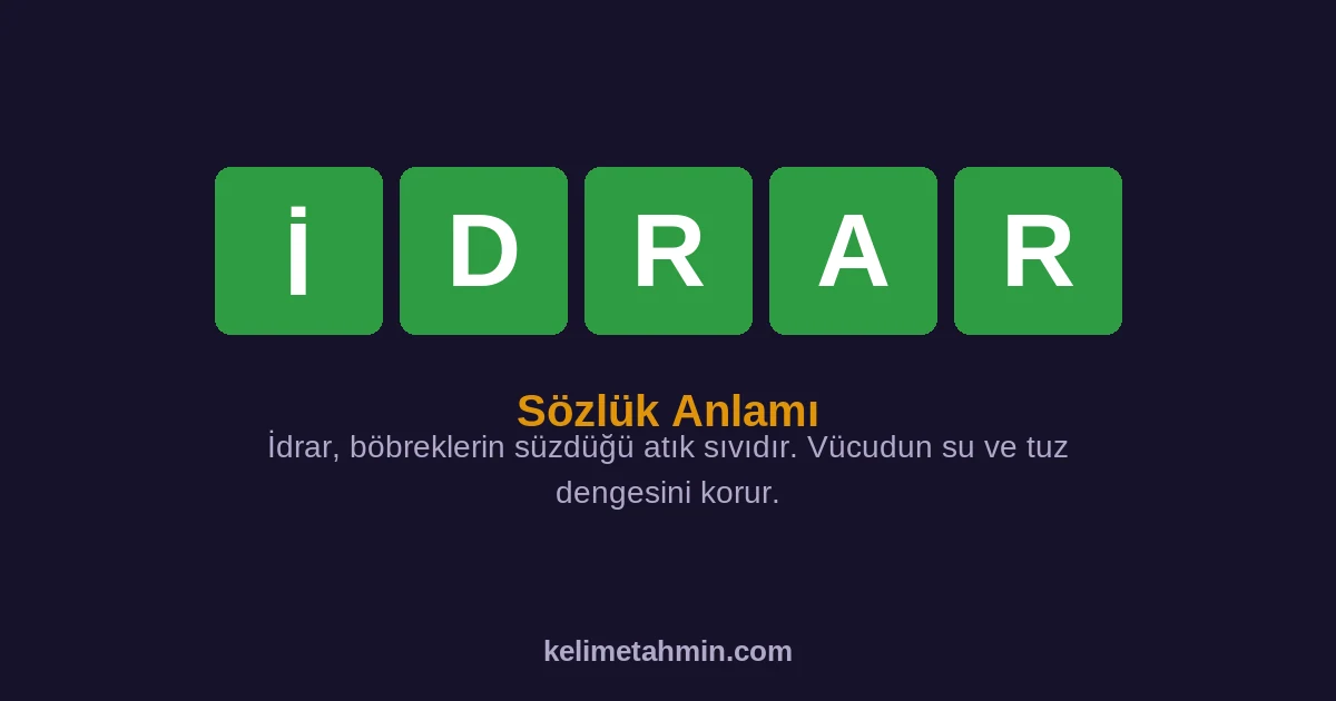 İDRAR İDRAR — anlamı ve örnek cümleler