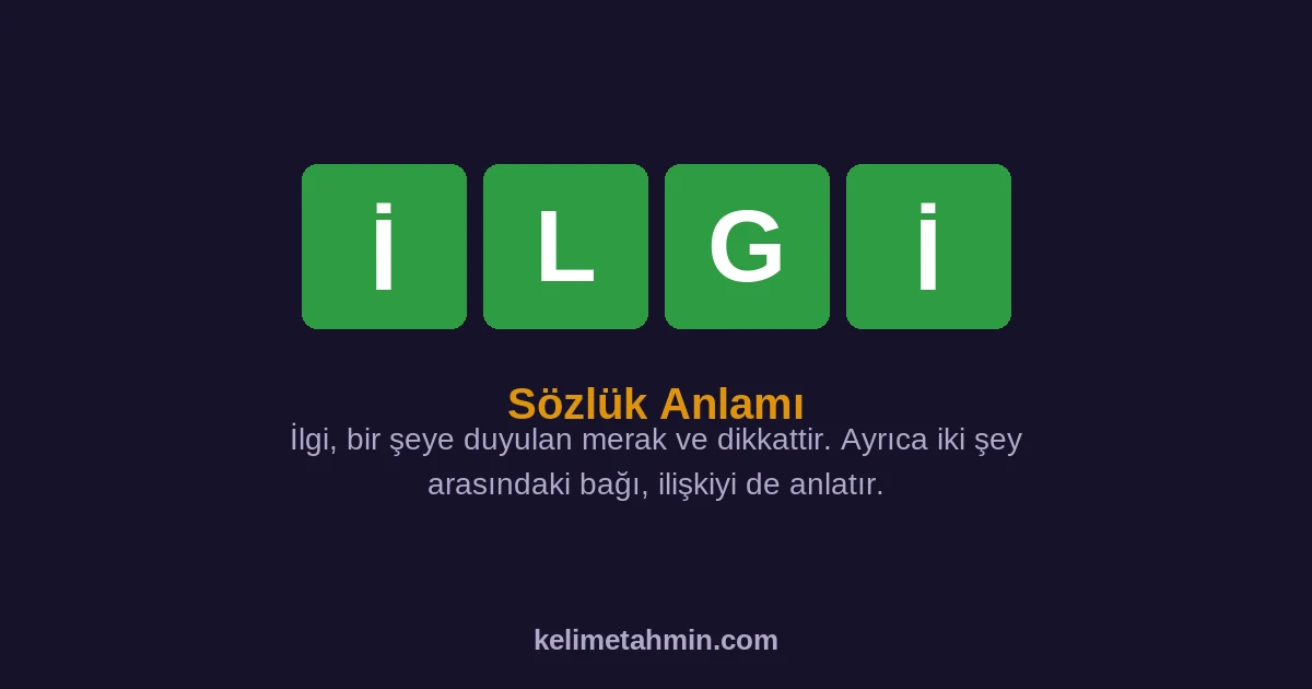 İLGİ İLGİ — anlamı ve örnek cümleler