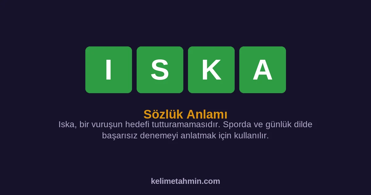 ISKA ISKA — anlamı ve örnek cümleler