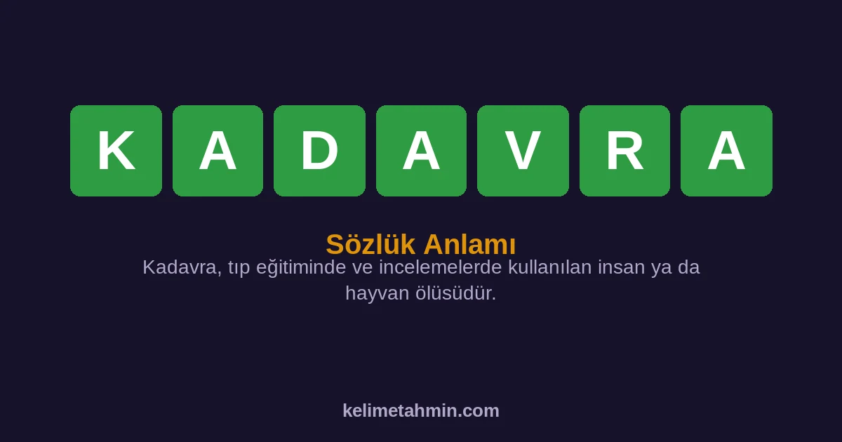 KADAVRA KADAVRA — anlamı ve örnek cümleler