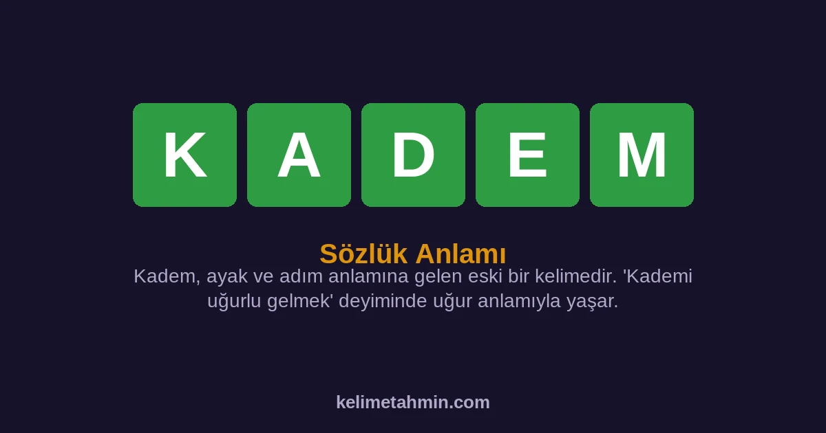 KADEM KADEM — anlamı ve örnek cümleler