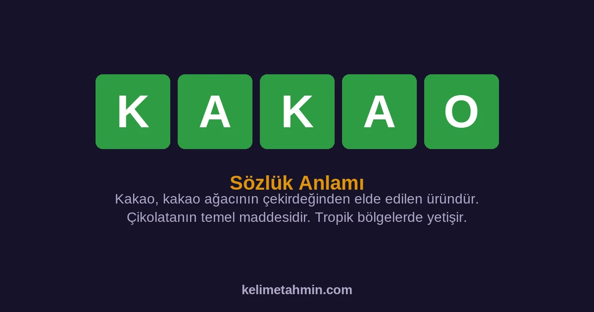 KAKAO KAKAO — anlamı ve örnek cümleler