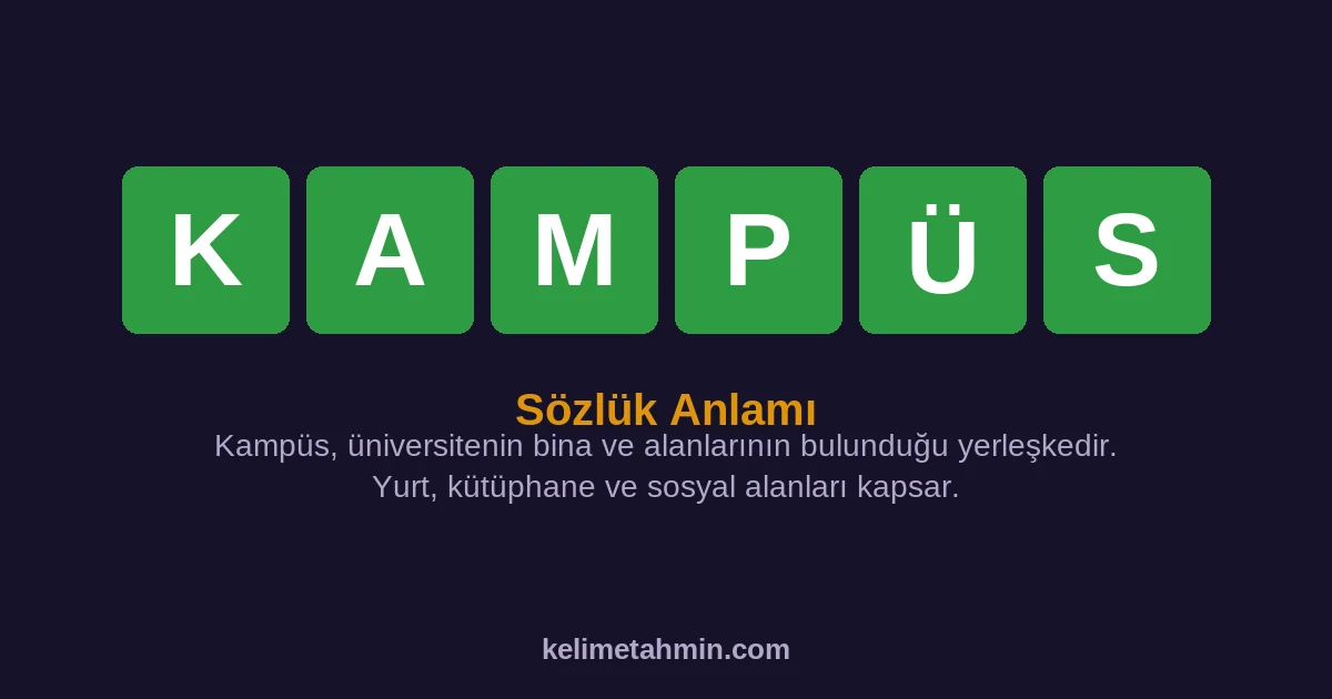 KAMPÜS KAMPÜS — anlamı ve örnek cümleler