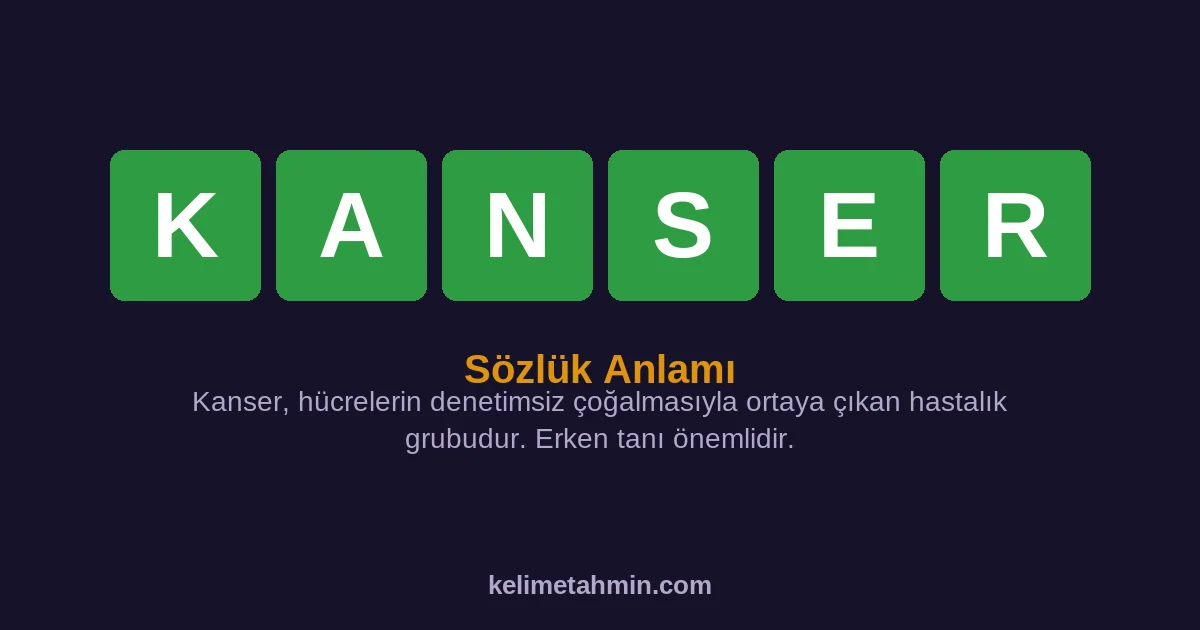 KANSER KANSER — anlamı ve örnek cümleler