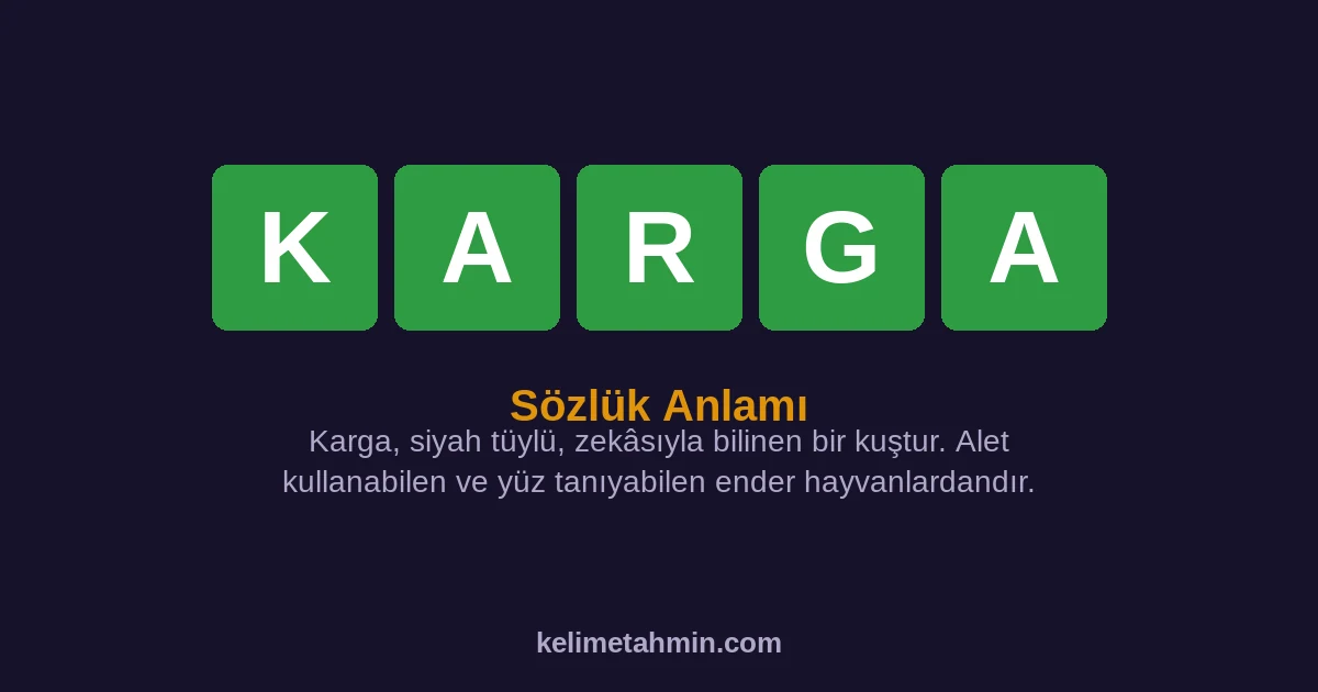 KARGA KARGA — anlamı ve örnek cümleler