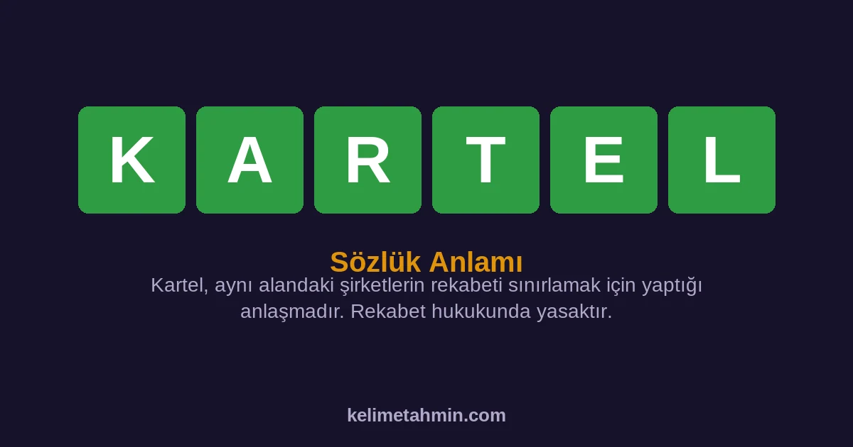 KARTEL KARTEL — anlamı ve örnek cümleler