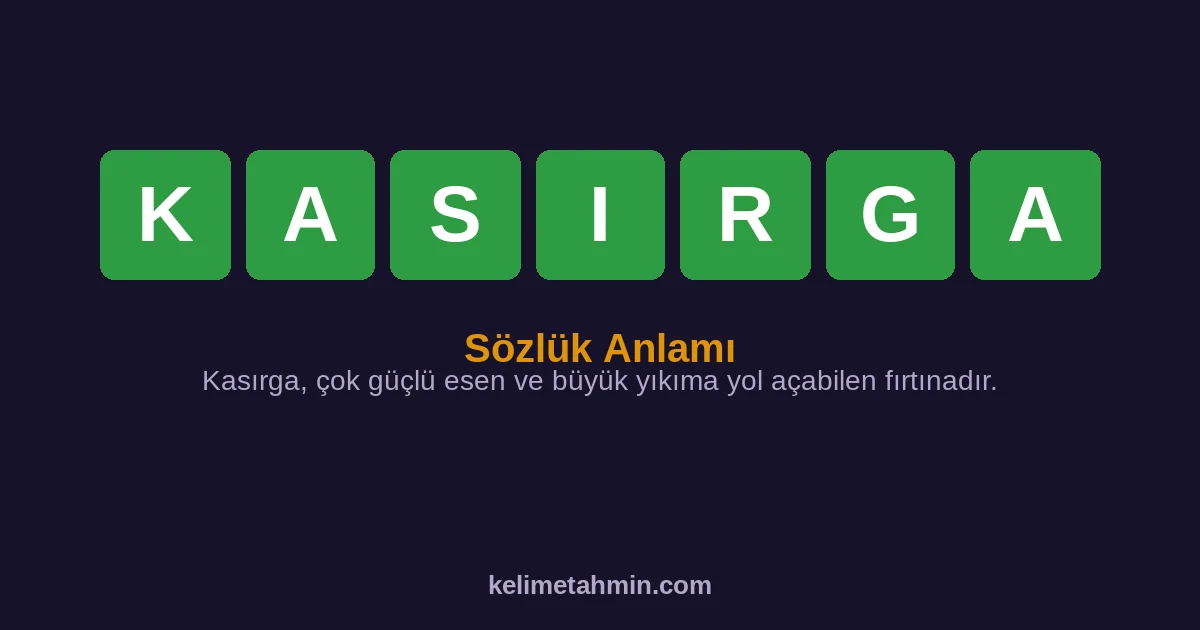 KASIRGA KASIRGA — anlamı ve örnek cümleler