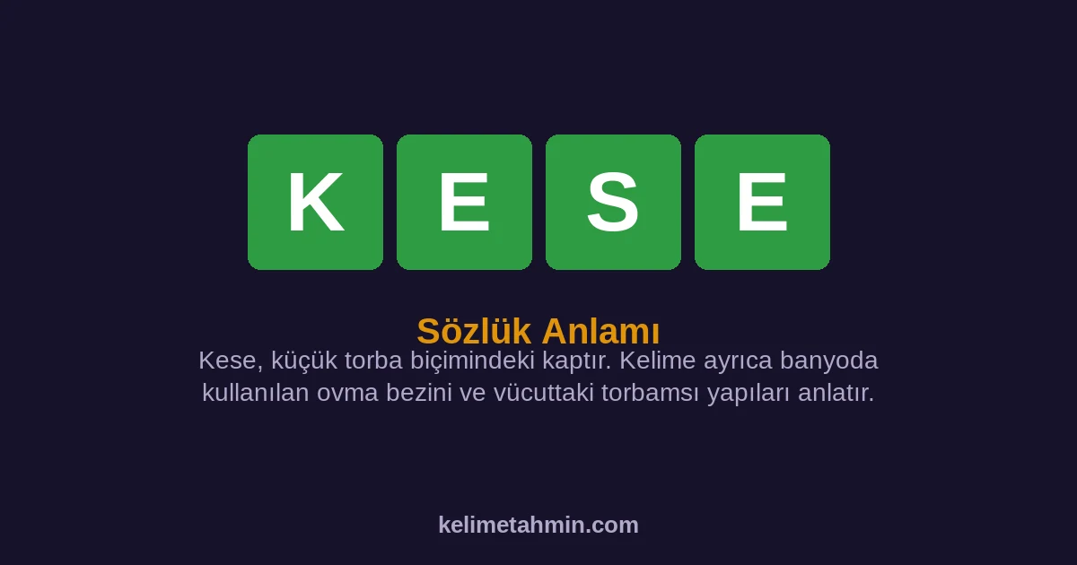 KESE KESE — anlamı ve örnek cümleler