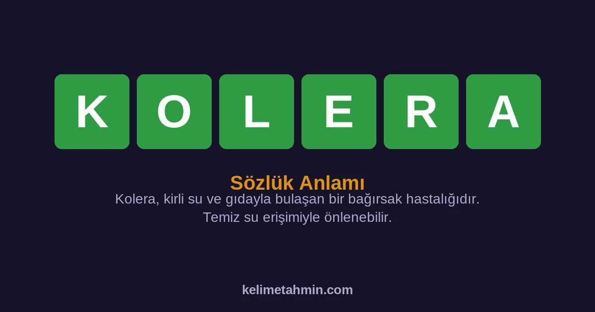 KOLERA KOLERA — anlamı ve örnek cümleler