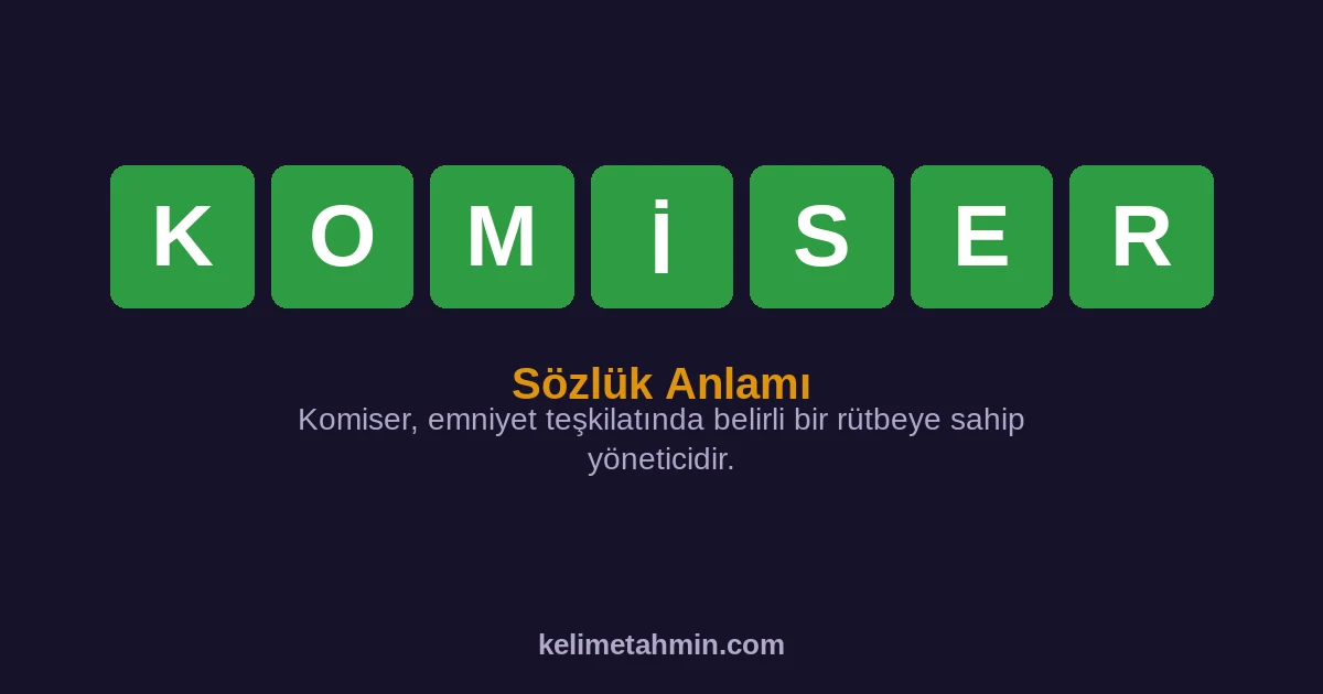 KOMİSER KOMİSER — anlamı ve örnek cümleler