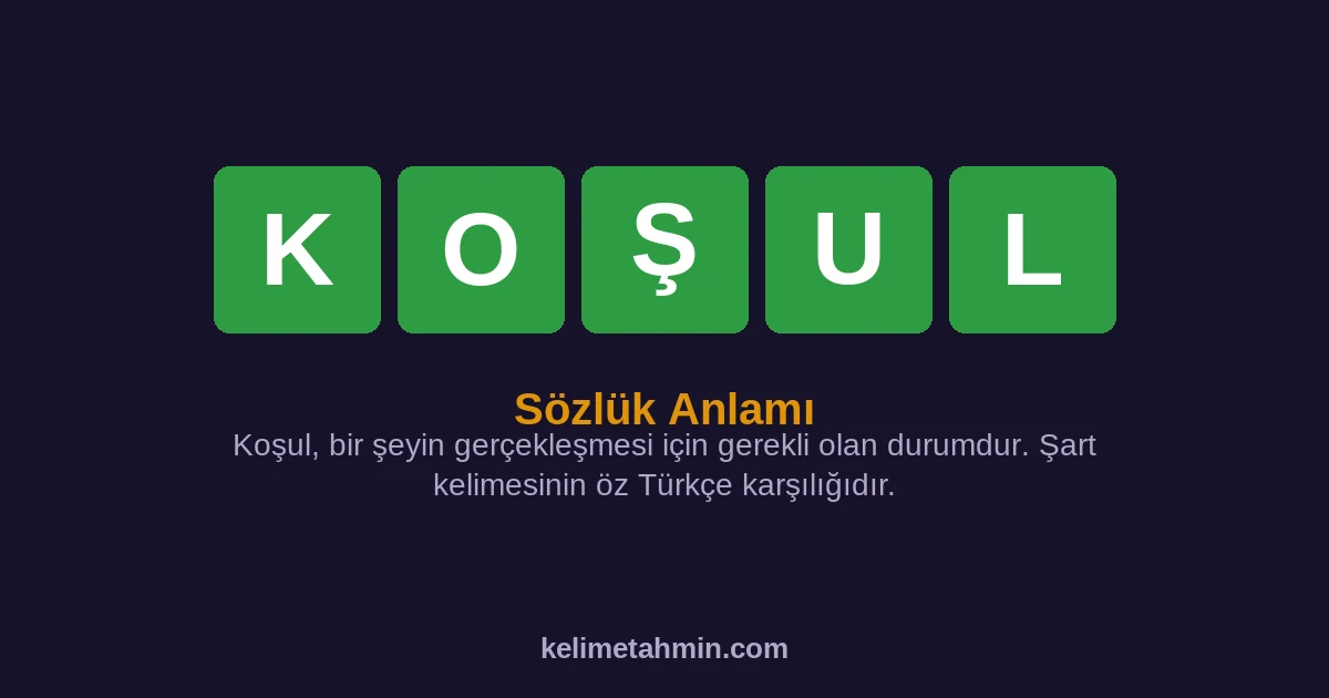 KOŞUL KOŞUL — anlamı ve örnek cümleler