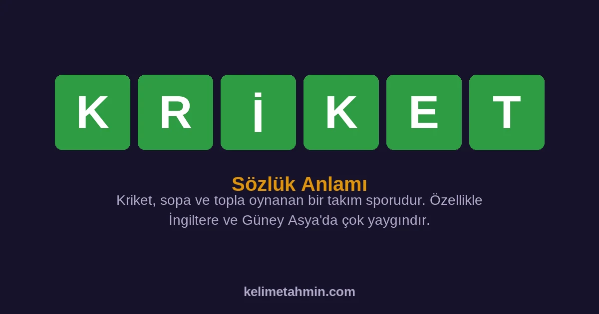 KRİKET KRİKET — anlamı ve örnek cümleler