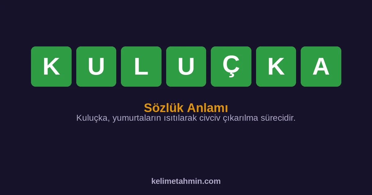 KULUÇKA KULUÇKA — anlamı ve örnek cümleler
