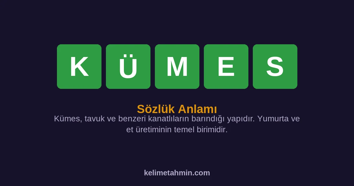 KÜMES KÜMES — anlamı ve örnek cümleler