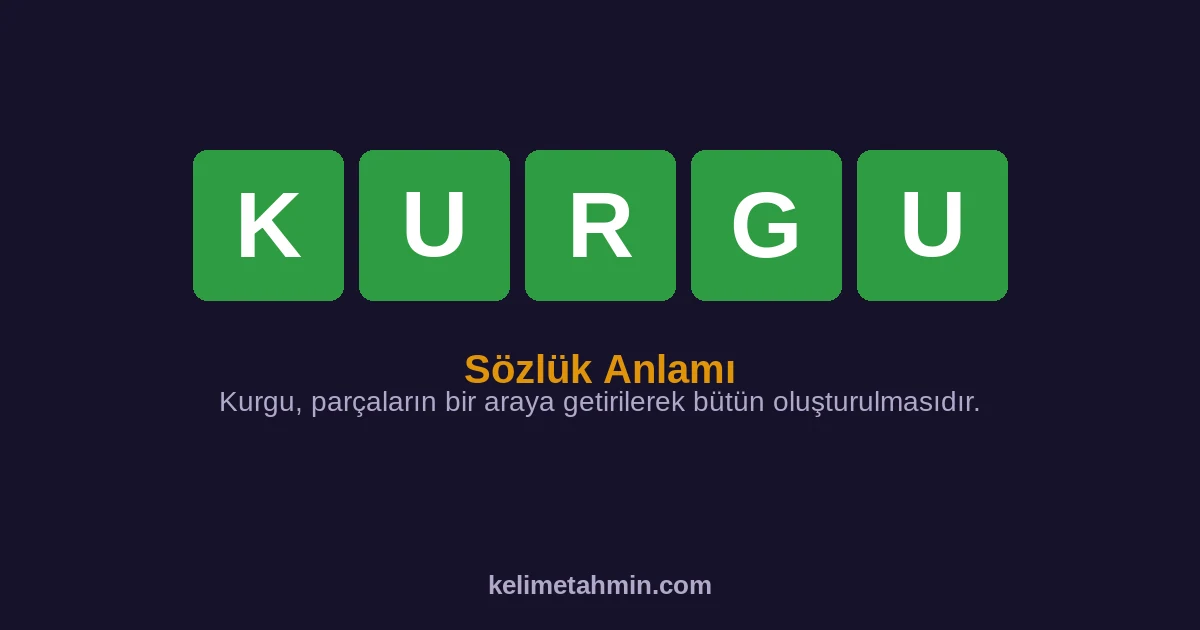 KURGU KURGU — anlamı ve örnek cümleler