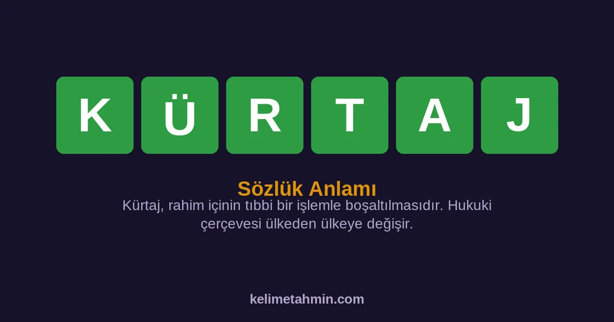 KÜRTAJ KÜRTAJ — anlamı ve örnek cümleler