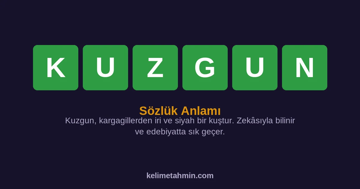KUZGUN KUZGUN — anlamı ve örnek cümleler